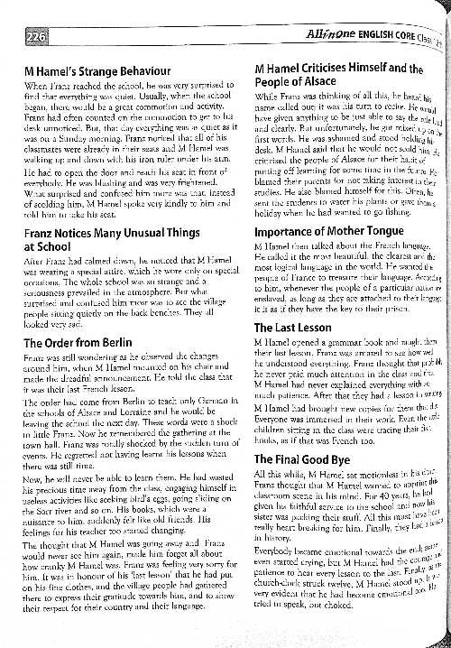 Chapter 1 English Core The Last Lesson Sarthaks EConnect Largest