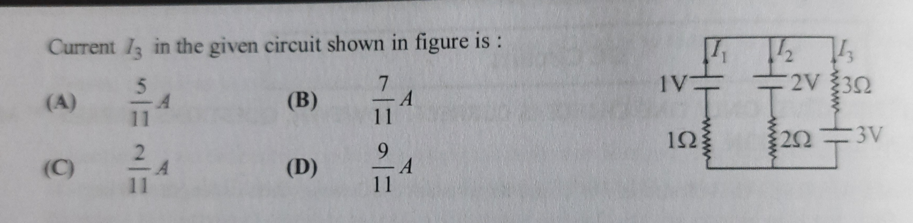 Current I3 in the given circuit shown in figure is Sarthaks eConnect