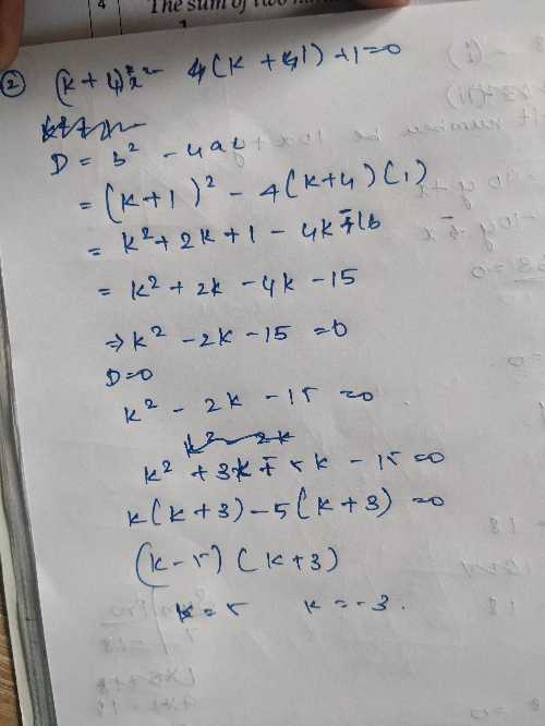 find-the-value-of-k-for-which-the-quadratic-equation-k-4-x-2-k-1-x