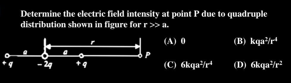 Electric field intensity at point p due to quadruple - Sarthaks ...