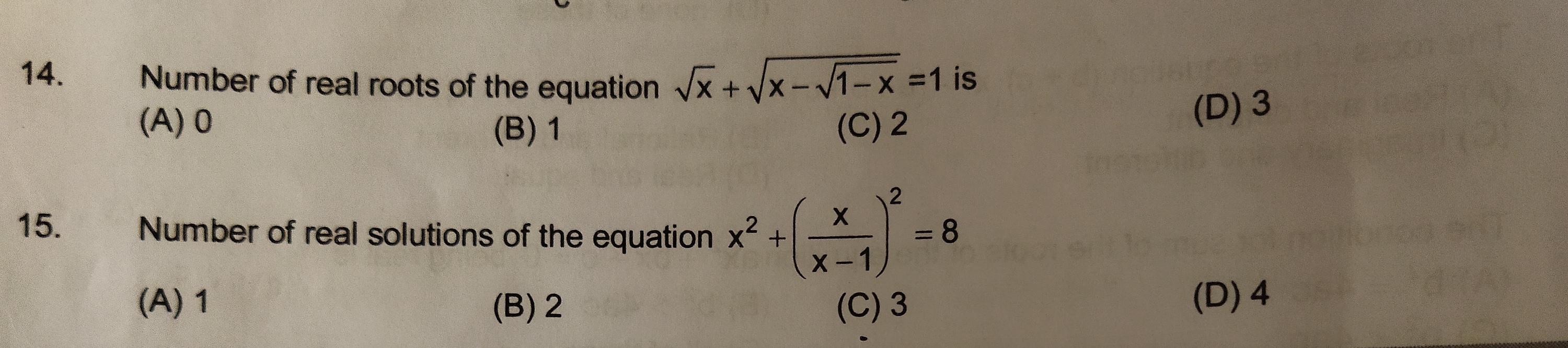 Number Of Real Solutions Of The Equation X 2 x x 1 2 8 Sarthaks