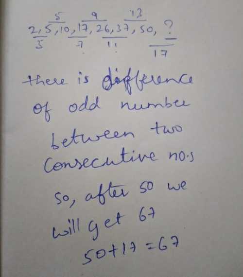 2 5 10 17 26 37 50 Sarthaks Econnect Largest Online Education