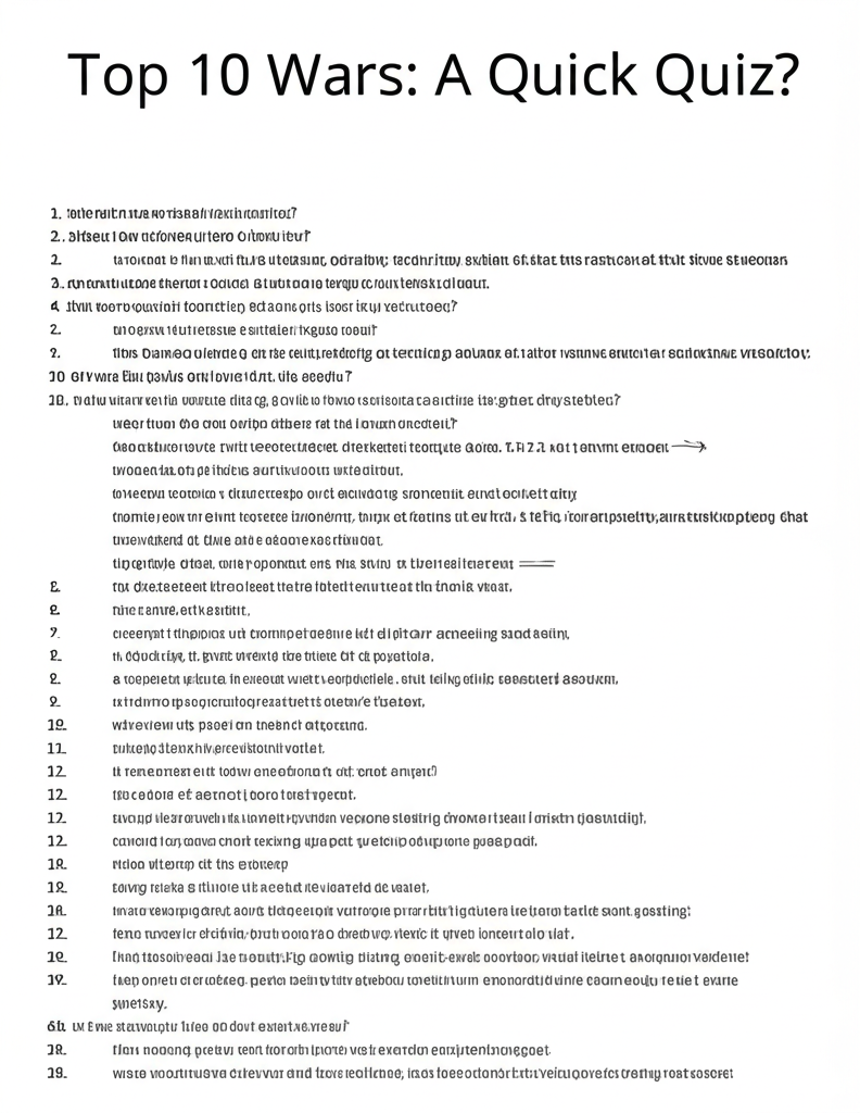 Top 10 Wars: A Quick Quiz!